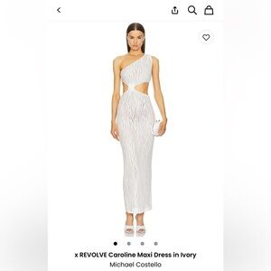 REVOLVE Cream Sheath Maxi Dress Halter Sleeveless